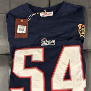 Mitchell & Ness Navy Patriots Long Sleeve Shirt/Jersey details - Tedy Bruschi